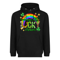 Black St. Patrick's Day Mommy's little lucky charm Heavyweight Hoodie - Neo Western