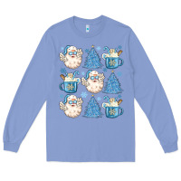 Colony Blue santa claus doodles christmas Long Sleeve Tee - MaliasSmallBusiness