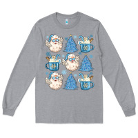 Heather Grey santa claus doodles christmas Long Sleeve Tee - MaliasSmallBusiness