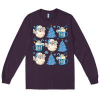 Plum santa claus doodles christmas Long Sleeve Tee - MaliasSmallBusiness
