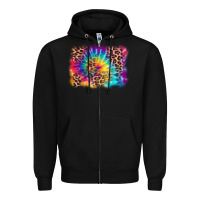 Black leopard tie dye background Zipper Hoodie - Zillion Design Studio