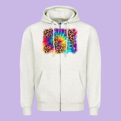 Zipper Hoodie leopard tie dye background