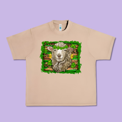 St Patricks Day Sheep Shamrock Gold  Serape Leopard Glitter Urban Heavy Tee Designed By Artiststas