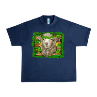 Navy st patricks day sheep shamrock gold  serape leopard glitter Urban Heavy Tee - Artiststas