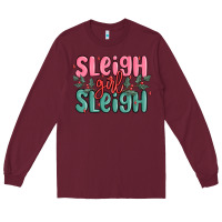 Burgundy sleigh girl sleigh christmas Long Sleeve Tee - MaliasSmallBusiness