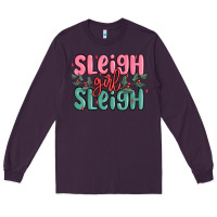 Plum sleigh girl sleigh christmas Long Sleeve Tee - MaliasSmallBusiness