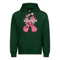 Forest Green survivor breast cancer with boxing gloves Urban Hoodie - MaliasSmallBusiness