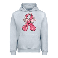 Heather Grey survivor breast cancer with boxing gloves Urban Hoodie - MaliasSmallBusiness
