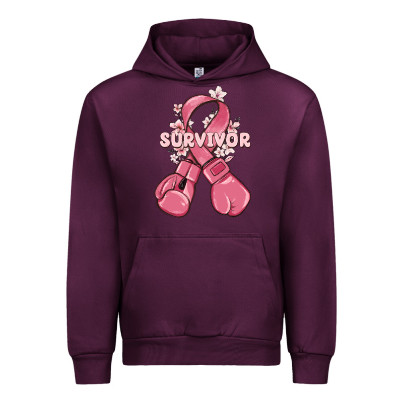 Survivor Breast Cancer With Boxing Gloves Urban Hoodie by MaliasSmallBusiness | Teevron