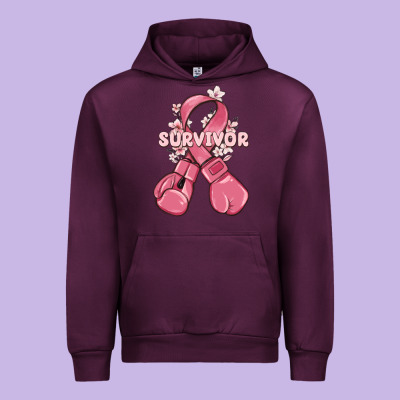 Survivor Breast Cancer With Boxing Gloves Urban Hoodie Designed By Maliassmallbusiness