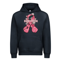 Navy survivor breast cancer with boxing gloves Urban Hoodie - MaliasSmallBusiness