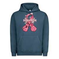 Pigment Midnight Navy survivor breast cancer with boxing gloves Urban Hoodie - MaliasSmallBusiness