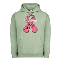 Pigment Oil Green survivor breast cancer with boxing gloves Urban Hoodie - MaliasSmallBusiness