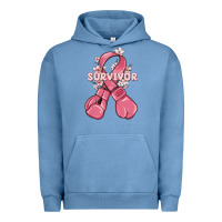 Pigment Pebble Blue survivor breast cancer with boxing gloves Urban Hoodie - MaliasSmallBusiness
