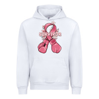 White survivor breast cancer with boxing gloves Urban Hoodie - MaliasSmallBusiness