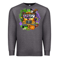 Charcoal Heather halloween school bus Premium Sweatshirt - AdoDesignShop
