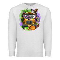 Oatmeal Heather halloween school bus Premium Sweatshirt - AdoDesignShop