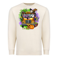 Sandshell halloween school bus Premium Sweatshirt - AdoDesignShop