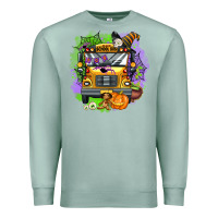 Seafoam halloween school bus Premium Sweatshirt - AdoDesignShop