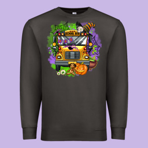 Halloween School Bus Premium Sweatshirt Designed By Adodesignshop
