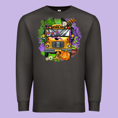 Halloween School Bus Premium Sweatshirt Designed By Adodesignshop