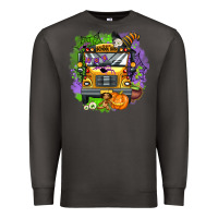 Smoke halloween school bus Premium Sweatshirt - AdoDesignShop