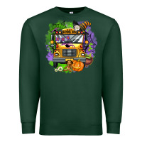 Sports Green halloween school bus Premium Sweatshirt - AdoDesignShop