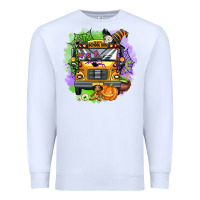 White halloween school bus Premium Sweatshirt - AdoDesignShop