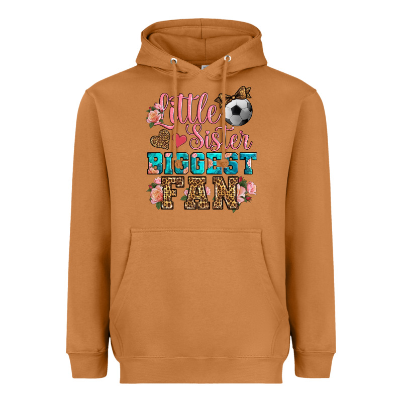 Little Sister Biggest Fan Soccer Heavyweight Hoodie by HRA Design Shop | Teevron