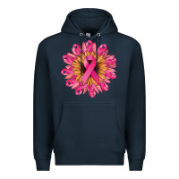 Navy cancer ribbon sunflower Premium Hoodie - NancyCooperArtShop