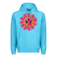 Ocean Blue cancer ribbon sunflower Premium Hoodie - NancyCooperArtShop