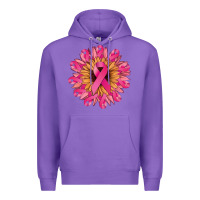 Purple cancer ribbon sunflower Premium Hoodie - NancyCooperArtShop
