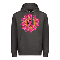 Smoke cancer ribbon sunflower Premium Hoodie - NancyCooperArtShop