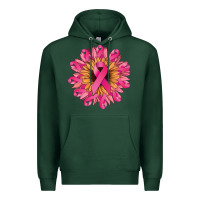 Sports Green cancer ribbon sunflower Premium Hoodie - NancyCooperArtShop