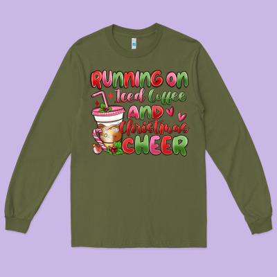 Long Sleeve Tee running on iced coffee and christmas cheer
