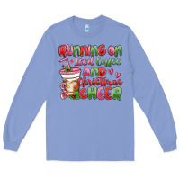 Colony Blue running on iced coffee and christmas cheer Long Sleeve Tee - MaliasSmallBusiness