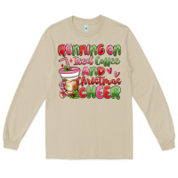 Mushroom running on iced coffee and christmas cheer Long Sleeve Tee - MaliasSmallBusiness