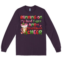 Plum running on iced coffee and christmas cheer Long Sleeve Tee - MaliasSmallBusiness
