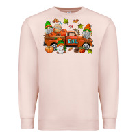 Pale Pink fall gnomes truck Premium Sweatshirt - AdoDesignShop