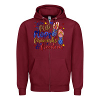 Burgundy flip flops fireworks and freedom Zipper Hoodie - texasbilliewilder
