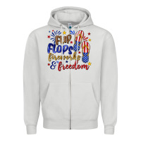 Dove Grey flip flops fireworks and freedom Zipper Hoodie - texasbilliewilder