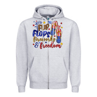 Heather Grey flip flops fireworks and freedom Zipper Hoodie - texasbilliewilder