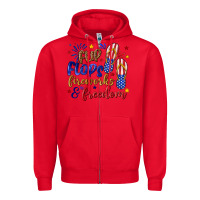 Red flip flops fireworks and freedom Zipper Hoodie - texasbilliewilder