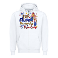 White flip flops fireworks and freedom Zipper Hoodie - texasbilliewilder