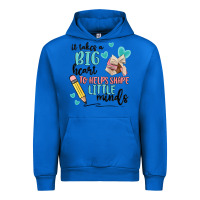 Cobalt it takes a big hearts to helps shape little minds Urban Hoodie - MaliasSmallBusiness