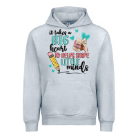 Heather Grey it takes a big hearts to helps shape little minds Urban Hoodie - MaliasSmallBusiness