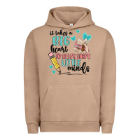 Pigment Burro it takes a big hearts to helps shape little minds Urban Hoodie - MaliasSmallBusiness