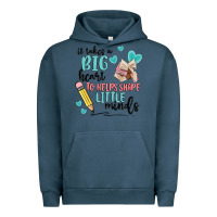 Pigment Midnight Navy it takes a big hearts to helps shape little minds Urban Hoodie - MaliasSmallBusiness