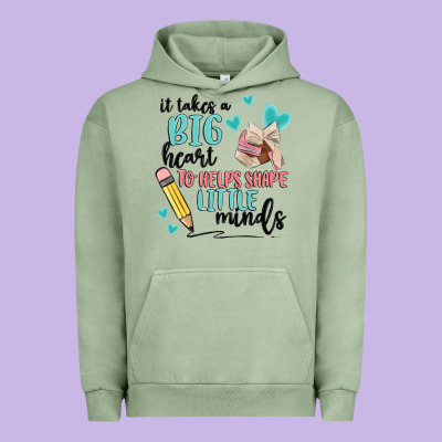 It Takes A Big Hearts To Helps Shape Little Minds Urban Hoodie Designed By Maliassmallbusiness