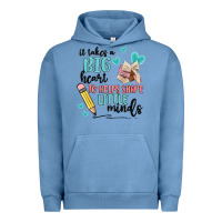 Pigment Pebble Blue it takes a big hearts to helps shape little minds Urban Hoodie - MaliasSmallBusiness